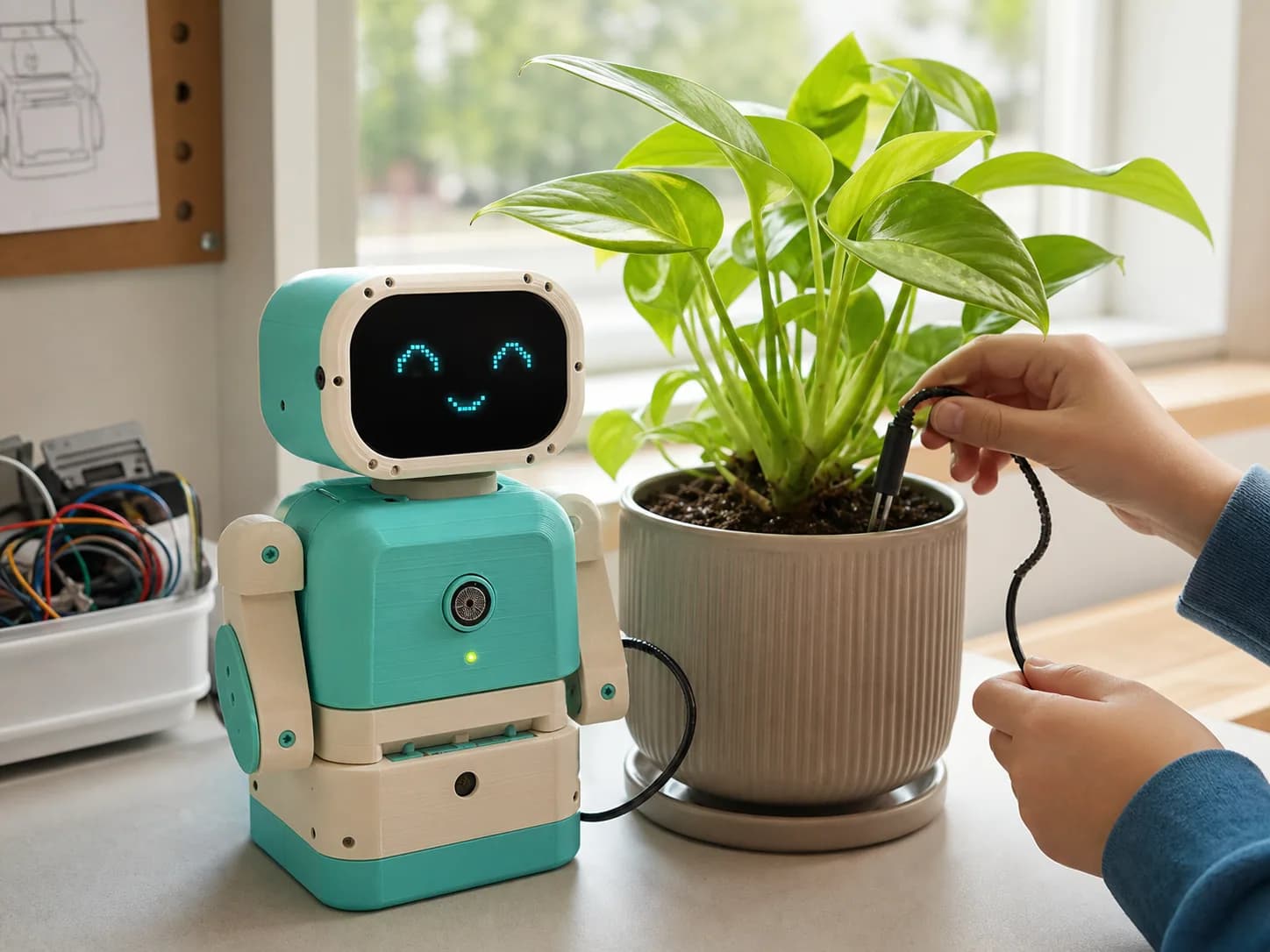 手势问候机器人 学生作品照片