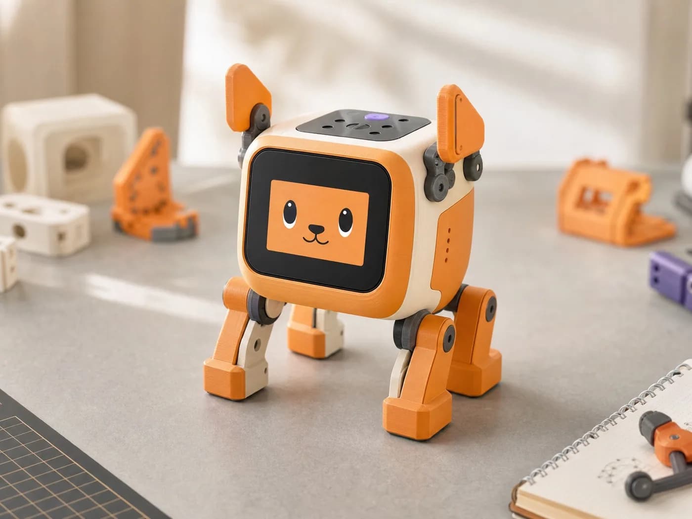 AI 桌面宠物 成品与结构拆解图